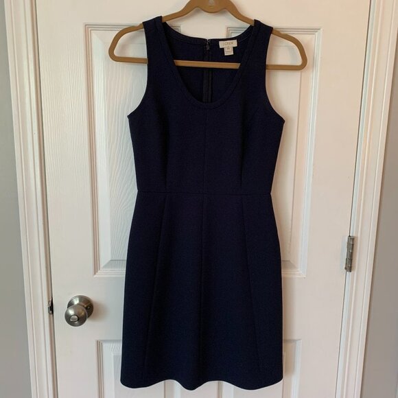 J. Crew Factory A-line Navy Dress - Picture 1 of 5